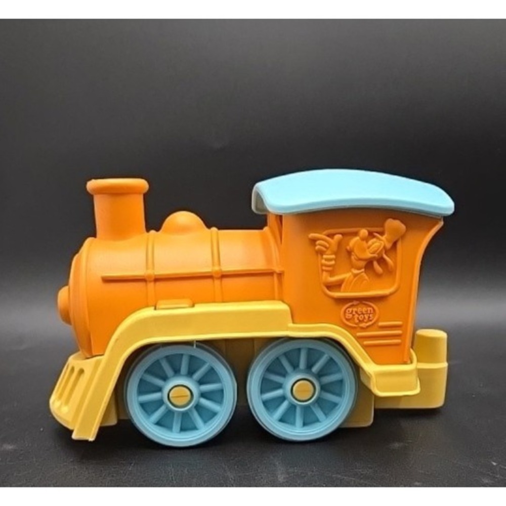 Green Toys Train Engine Orange Yellow Blue Recycled Plastic Made in USA